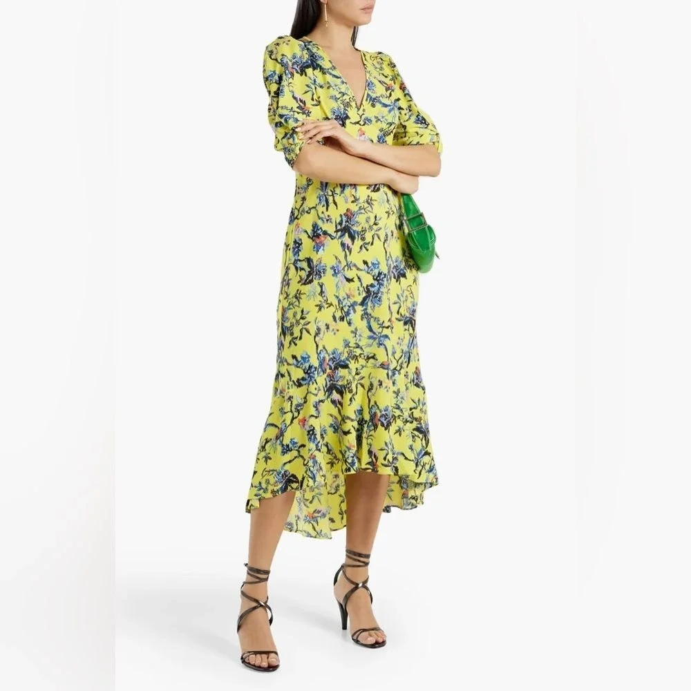 DIANE VON FURSTENBERG Tati Dress in Fauna Toile‎ Early Light Size 6